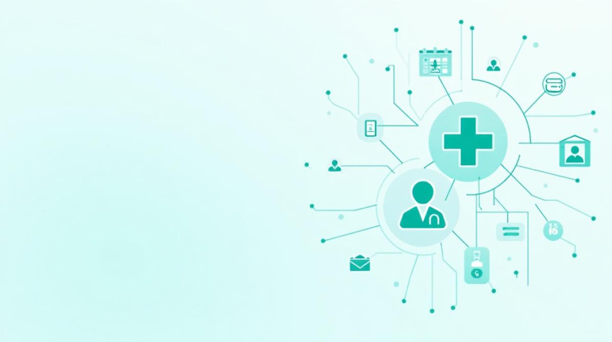 Abstract healthcare oversight illustration with medical and administrative symbols representing Medicare priorities for 2026